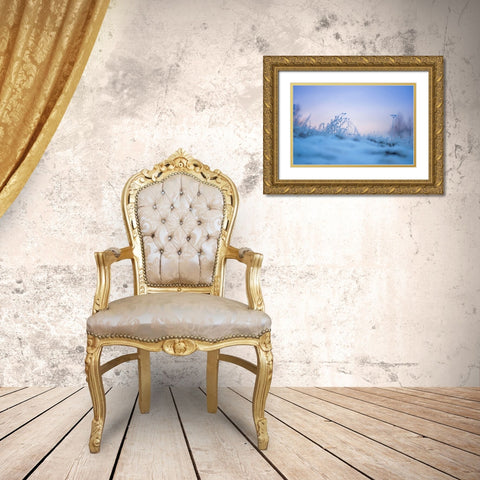 Magic Winter Moments 2 Gold Ornate Wood Framed Art Print with Double Matting by Jenny Rainbow Fine Art