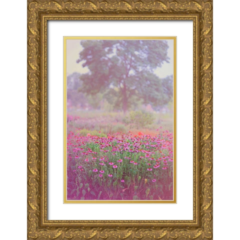 Monet Spring Gold Ornate Wood Framed Art Print with Double Matting by Jenny Rainbow Fine Art
