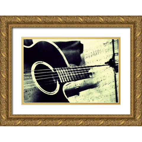 Music From the Heart Gold Ornate Wood Framed Art Print with Double Matting by Jenny Rainbow Fine Art