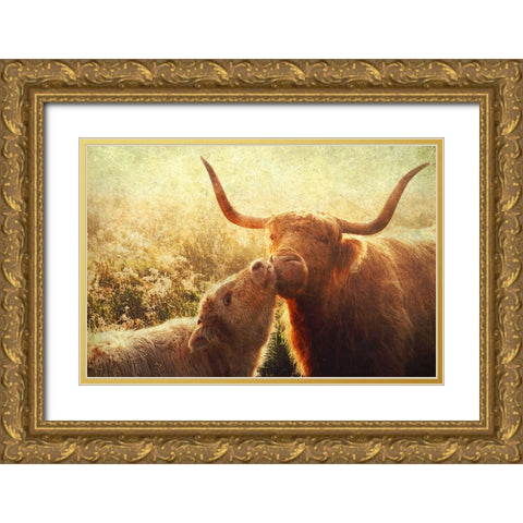Mammy Love Gold Ornate Wood Framed Art Print with Double Matting by Jenny Rainbow Fine Art