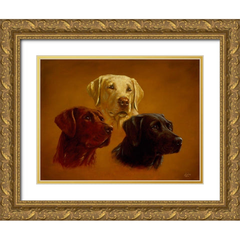Faith-Hope-Charity Gold Ornate Wood Framed Art Print with Double Matting by Silver, John