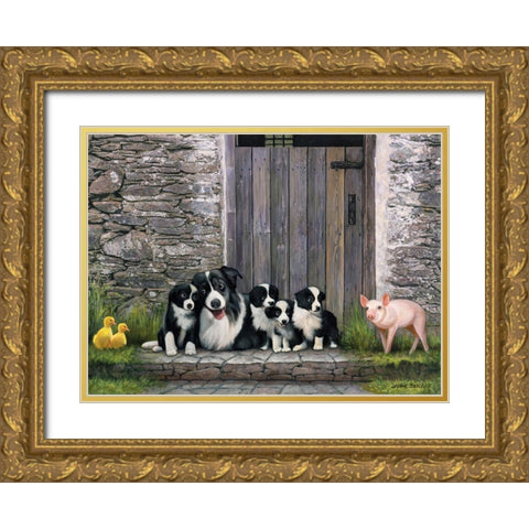 Farm Animal Stable Gold Ornate Wood Framed Art Print with Double Matting by Zaccheo, John