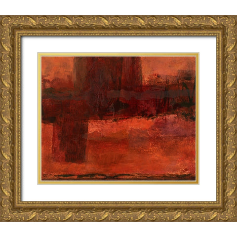 Abstract Gold Ornate Wood Framed Art Print with Double Matting by Zaccheo, John