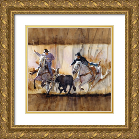 Team Work Gold Ornate Wood Framed Art Print with Double Matting by Knauf, J.E.