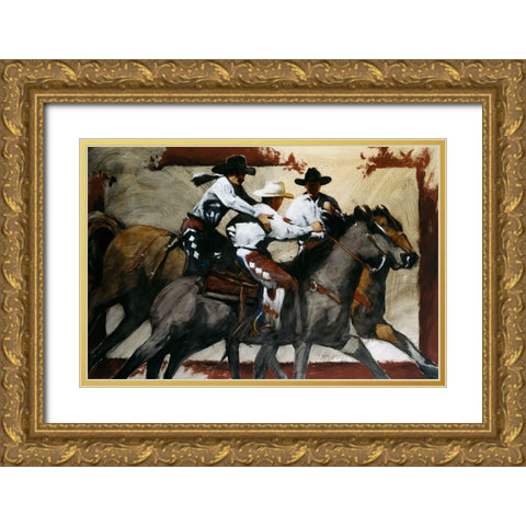 All A Board Gold Ornate Wood Framed Art Print with Double Matting by Knauf, J.E.