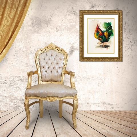 None of Your Business Why Im Crossing the Road Gold Ornate Wood Framed Art Print with Double Matting by Art by Leslie Franklin