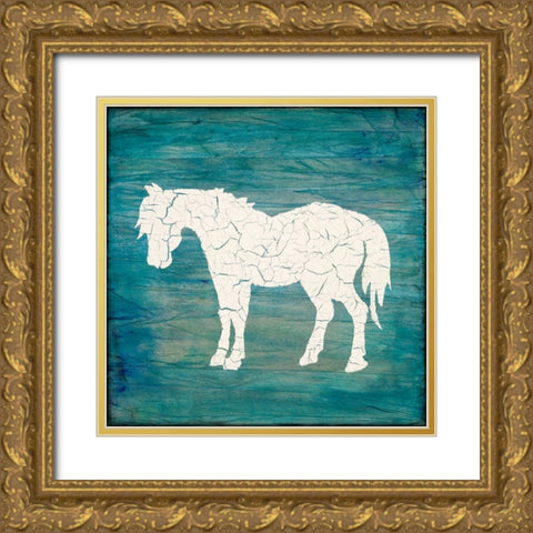 Farm Horse Gold Ornate Wood Framed Art Print with Double Matting by LightBoxJournal