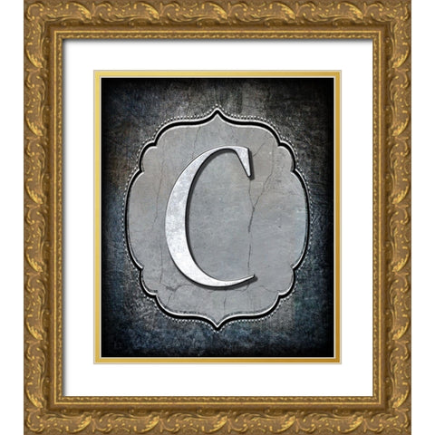 Letter C Gold Ornate Wood Framed Art Print with Double Matting by LightBoxJournal