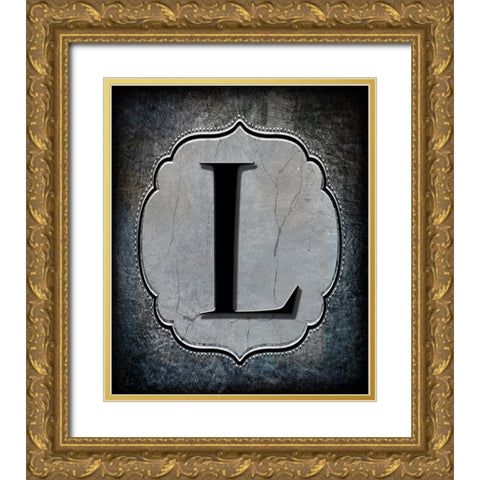 Letter L Gold Ornate Wood Framed Art Print with Double Matting by LightBoxJournal
