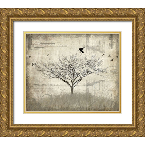 August Tree 1 Gold Ornate Wood Framed Art Print with Double Matting by LightBoxJournal