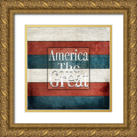 American Freedom Collection 5 Gold Ornate Wood Framed Art Print with Double Matting by LightBoxJournal