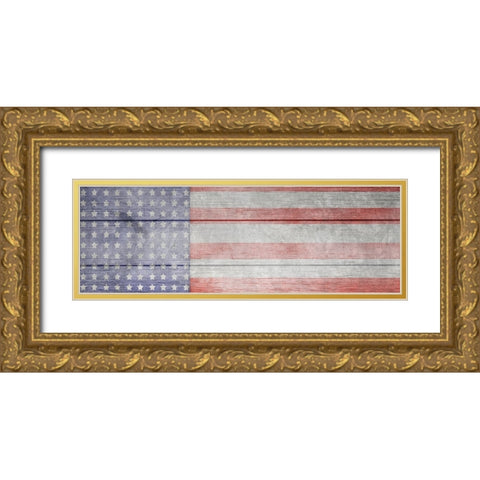 American Workshop Series 3 V6 Signs 28 Gold Ornate Wood Framed Art Print with Double Matting by LightBoxJournal