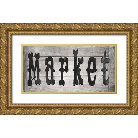 FarmFreshFarmSign V4 Gold Ornate Wood Framed Art Print with Double Matting by LightBoxJournal