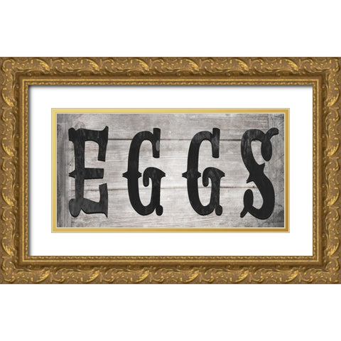 FarmFreshFarmSign V5 Gold Ornate Wood Framed Art Print with Double Matting by LightBoxJournal