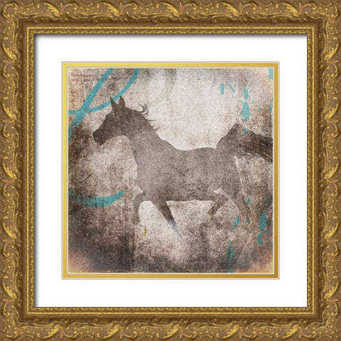 GypsyHorse Collection V2 3 Gold Ornate Wood Framed Art Print with Double Matting by LightBoxJournal