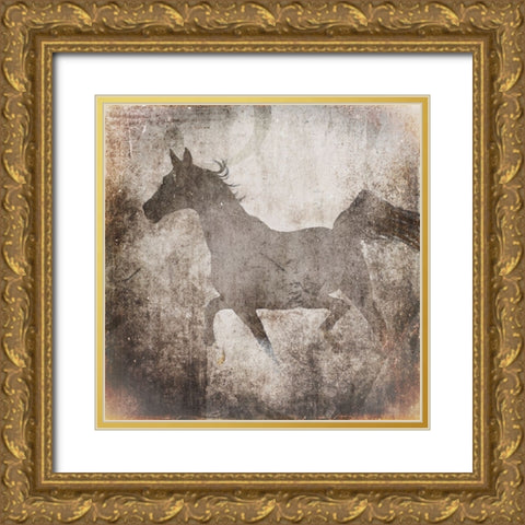 GypsyHorse Collection V2 7 Gold Ornate Wood Framed Art Print with Double Matting by LightBoxJournal