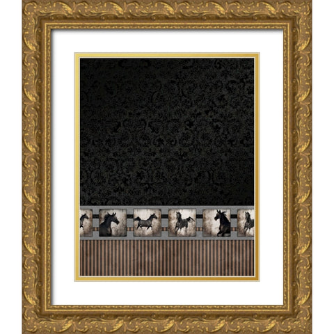 GypsyHorse CollectionSurfacePattern V2 3 Gold Ornate Wood Framed Art Print with Double Matting by LightBoxJournal