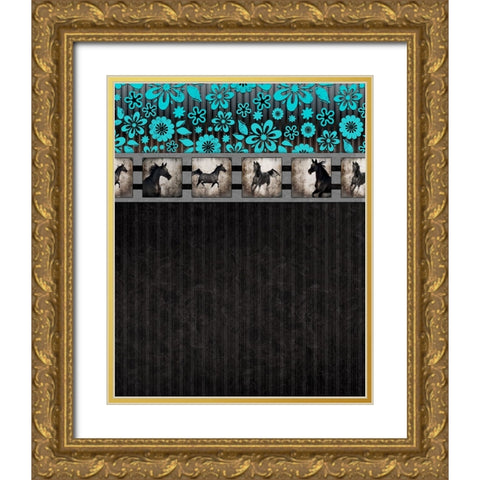 GypsyHorse CollectionSurfacePattern V2 6 Gold Ornate Wood Framed Art Print with Double Matting by LightBoxJournal