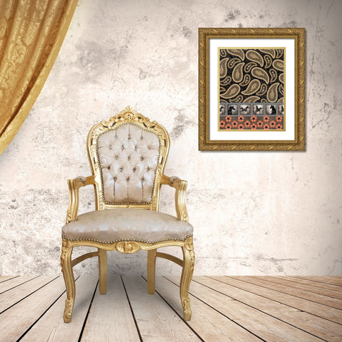 GypsyHorse CollectionSurfacePattern V2 9 Gold Ornate Wood Framed Art Print with Double Matting by LightBoxJournal