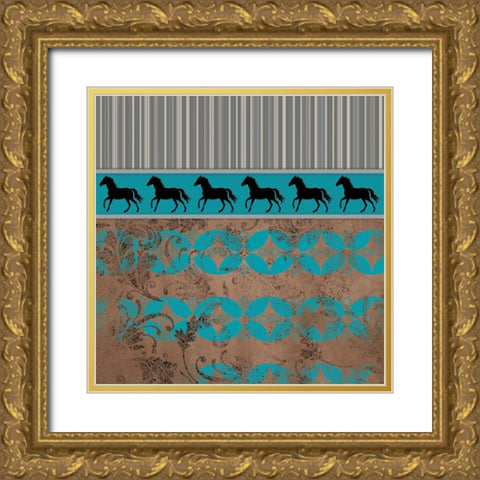 GypsyHorse CollectionSurfacePattern V2 11 Gold Ornate Wood Framed Art Print with Double Matting by LightBoxJournal