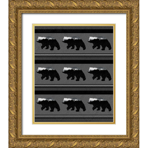 Bear_SurfacePattern V1 10 Gold Ornate Wood Framed Art Print with Double Matting by LightBoxJournal