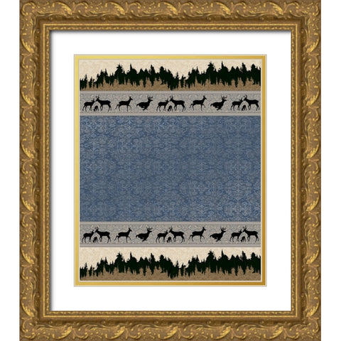 Deer_SurfacePattern V1 6 Gold Ornate Wood Framed Art Print with Double Matting by LightBoxJournal