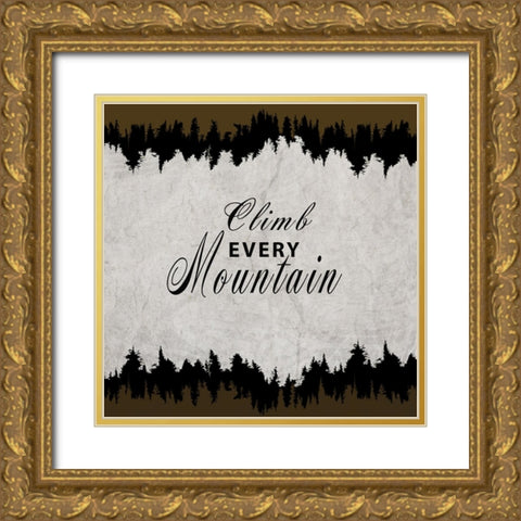 Rustic Lodge Collection Sign V3 Gold Ornate Wood Framed Art Print with Double Matting by LightBoxJournal