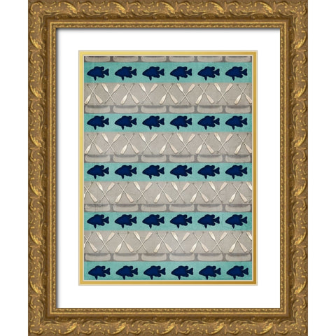 Lodge Surface Pattern_V1 6 Gold Ornate Wood Framed Art Print with Double Matting by LightBoxJournal