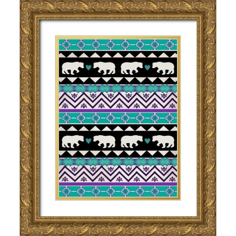 Lodge Surface Pattern_V1 9 Gold Ornate Wood Framed Art Print with Double Matting by LightBoxJournal