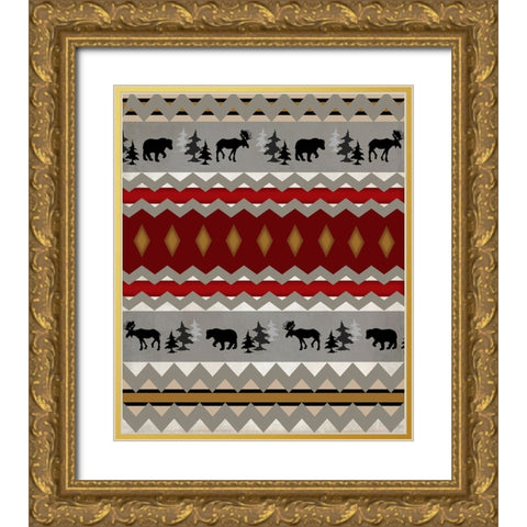 Lodge Surface Pattern_V1 11 Gold Ornate Wood Framed Art Print with Double Matting by LightBoxJournal