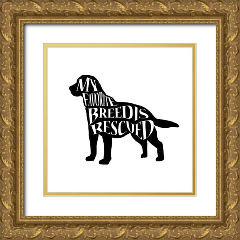 Rescue Dog 1 Gold Ornate Wood Framed Art Print with Double Matting by LightBoxJournal