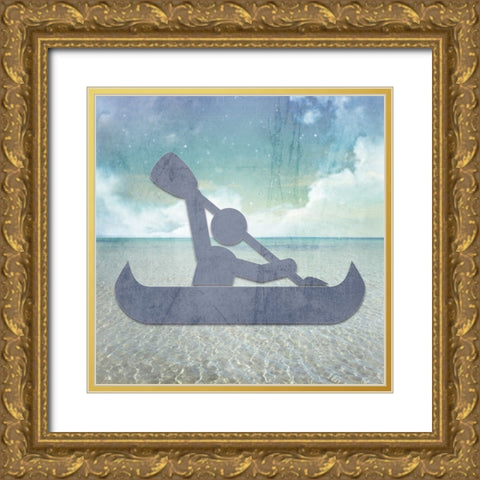 Signs_Kayak Gold Ornate Wood Framed Art Print with Double Matting by LightBoxJournal