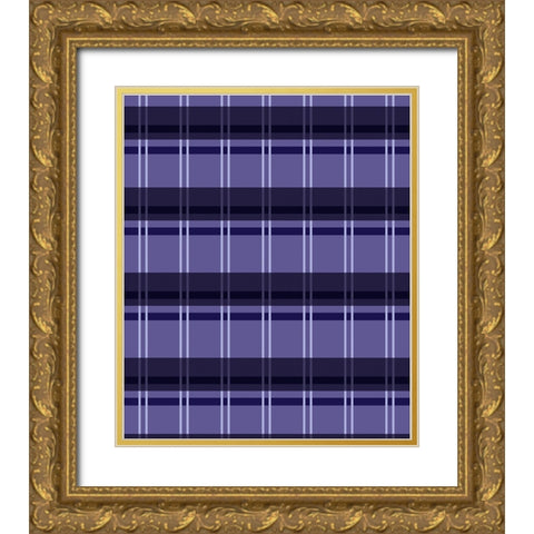 Ultra Violet Plaid 01 Gold Ornate Wood Framed Art Print with Double Matting by LightBoxJournal