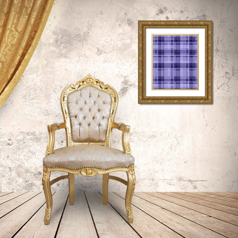 Ultra Violet Plaid 03 Gold Ornate Wood Framed Art Print with Double Matting by LightBoxJournal