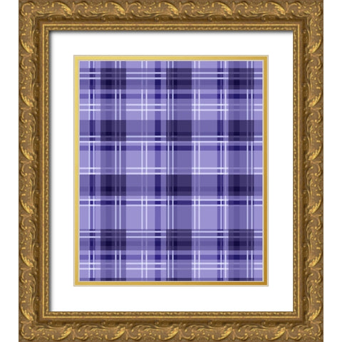 Ultra Violet Plaid 03 Gold Ornate Wood Framed Art Print with Double Matting by LightBoxJournal