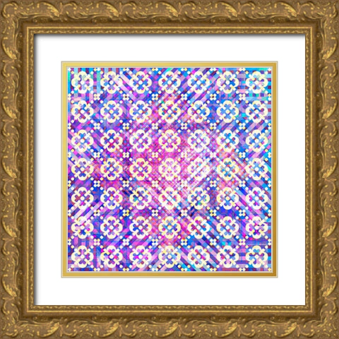 BoHo Girl Pattern 02 Gold Ornate Wood Framed Art Print with Double Matting by LightBoxJournal