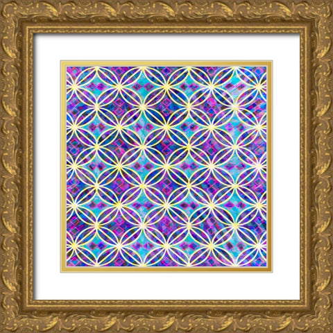 BoHo Girl Pattern 04 Gold Ornate Wood Framed Art Print with Double Matting by LightBoxJournal