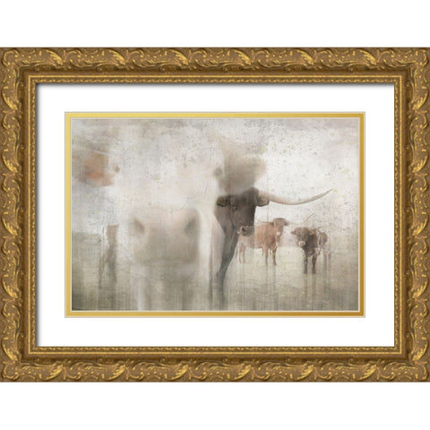 Antique Farm 16 Gold Ornate Wood Framed Art Print with Double Matting by LightBoxJournal