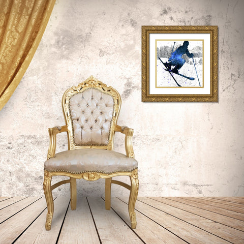 Extreme Skier 05 Gold Ornate Wood Framed Art Print with Double Matting by LightBoxJournal
