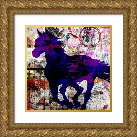 My Painted Pony 01 Gold Ornate Wood Framed Art Print with Double Matting by LightBoxJournal