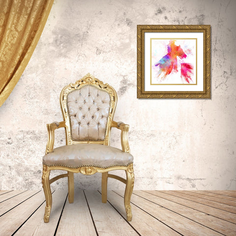 Painted Cowgirl 01 Gold Ornate Wood Framed Art Print with Double Matting by LightBoxJournal