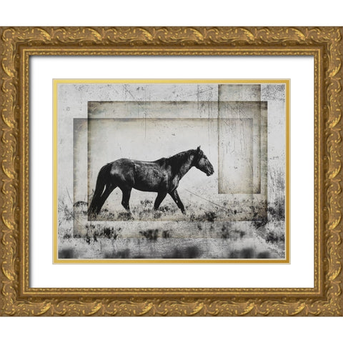 Wild Horses of the Great Basin 05 Gold Ornate Wood Framed Art Print with Double Matting by LightBoxJournal