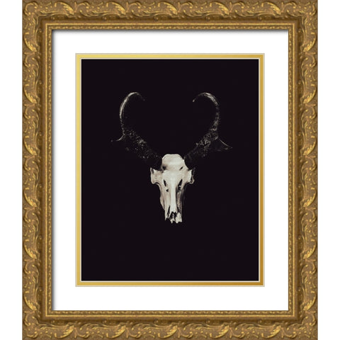 The Rustic Antler 05 Gold Ornate Wood Framed Art Print with Double Matting by LightBoxJournal