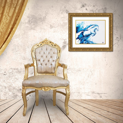 Ride the Lightning Gold Ornate Wood Framed Art Print with Double Matting by Allante, Marc