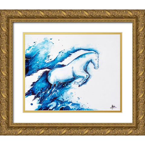 Ride the Lightning Gold Ornate Wood Framed Art Print with Double Matting by Allante, Marc