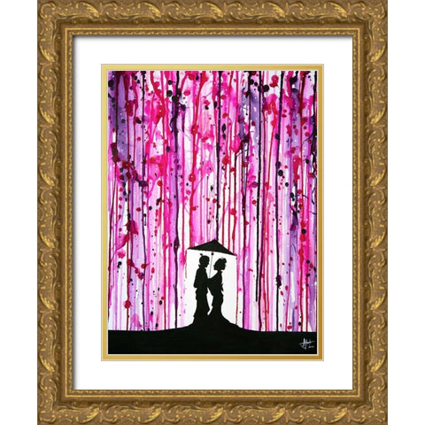 Wild Blossoms Gold Ornate Wood Framed Art Print with Double Matting by Allante, Marc