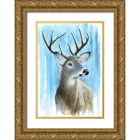 Buck Gold Ornate Wood Framed Art Print with Double Matting by Wickstrom, Martin