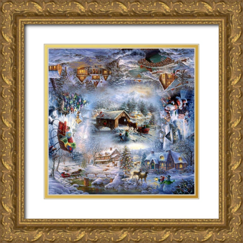 Nicky’s Christmas Gold Ornate Wood Framed Art Print with Double Matting by Boehme, Nicky