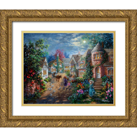 Moonlight Splendor Gold Ornate Wood Framed Art Print with Double Matting by Boehme, Nicky