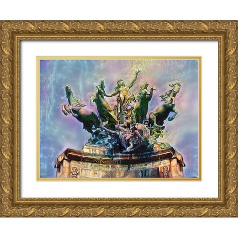Paris France Quadriga at Grand Palais Gold Ornate Wood Framed Art Print with Double Matting by Gavidia, Pedro